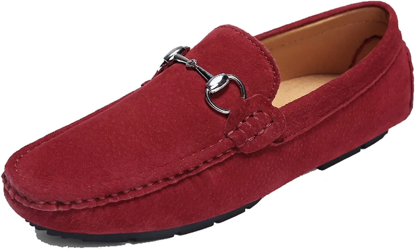 Minishion Suede Loafers Mens Shoes Casual Dress Shoes 2090#