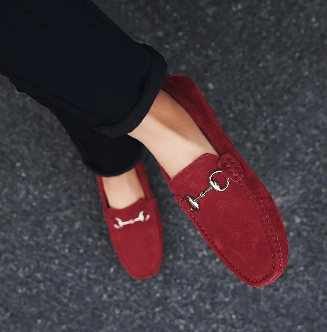 Minishion Suede Loafers Mens Shoes Casual Dress Shoes 2090#