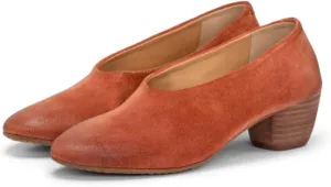 MOOMMO Women Chunky Stacked Heel Loafers Suede Round Toe Loafer Pumps Vintage 2 inch Block Heel Dress Shoes Slip on Closed Toe Loafer Heels Office Ladies Casual Comfort Cute Retro 4-11 M US