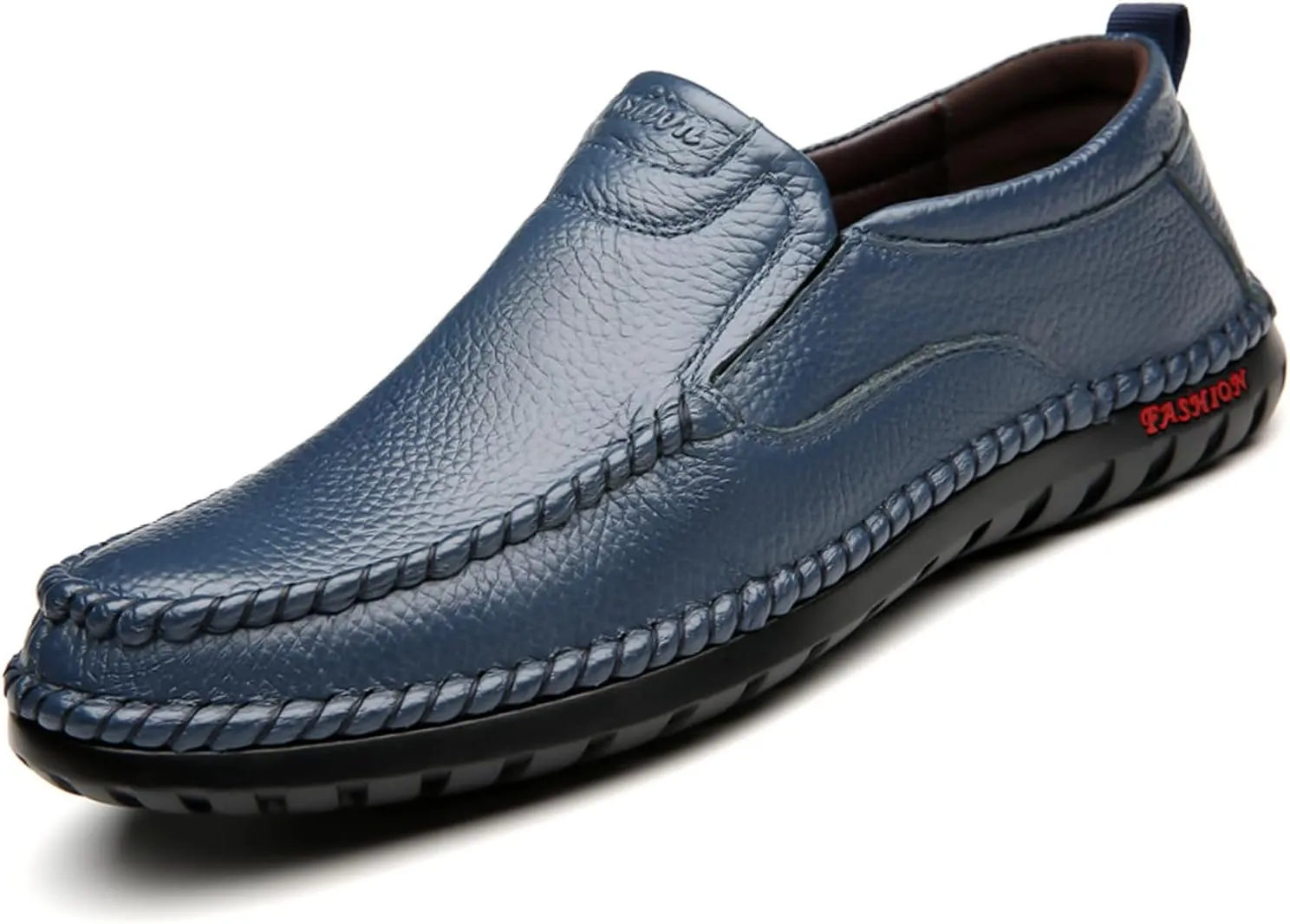 Optigard Men's Slip On Hollow Breathable Soft Leather Loafers,Casual Lightweight Walking Boat Shoes Comfort Flat Driving Shoes Moccasins Sandals
