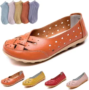 Orthopedic Loafers for Women, Orthopedic Loafers in Breathable Leather, Womens Casual Soft Leather Slip-on Flat Breathable Loafers