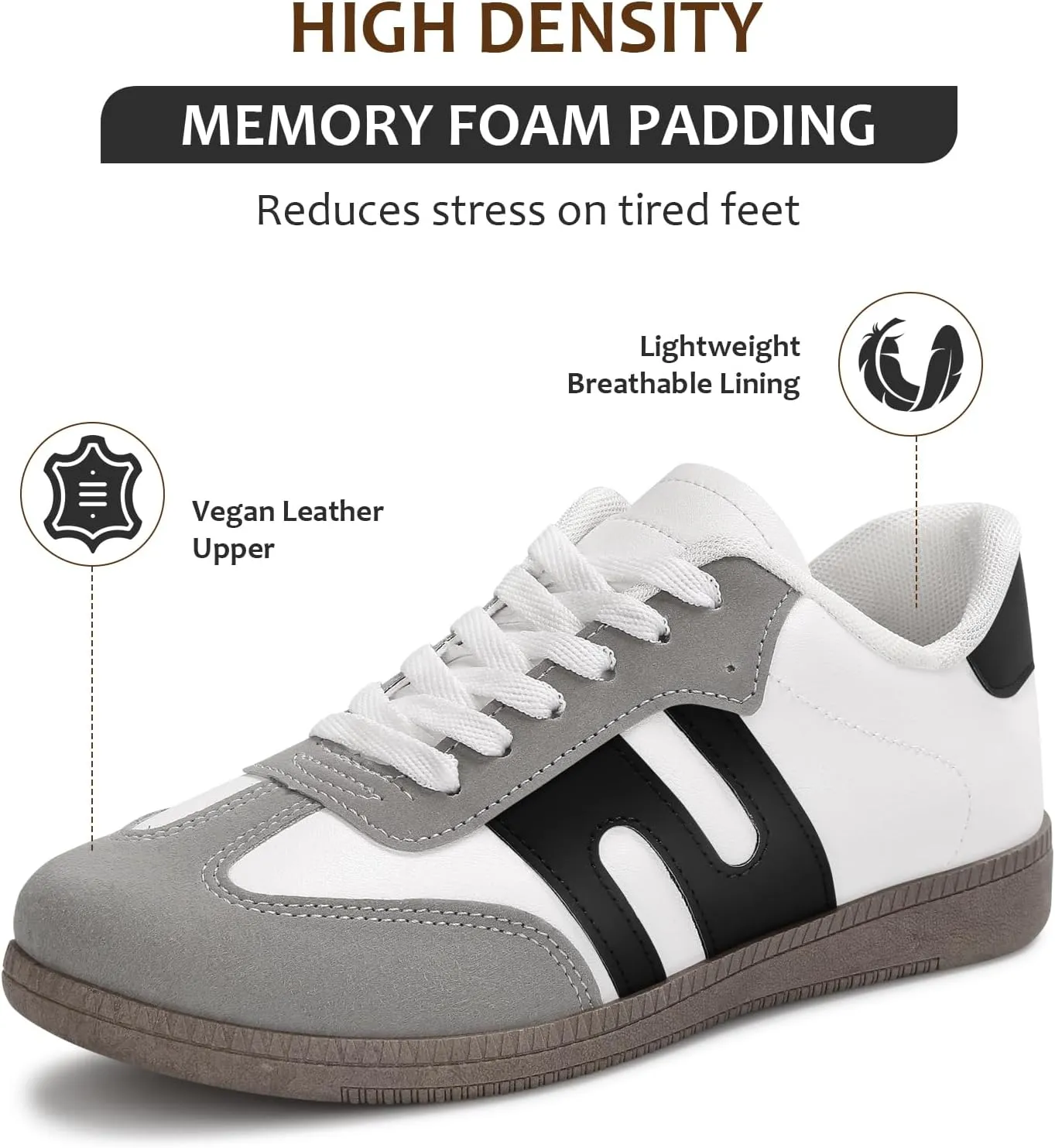 Padgene Womens Fashion Sneakers Women's Retro Shoes Casual Tennis Comfortable Walking Shoes Lace-Up Non Slip Sneakers for Women