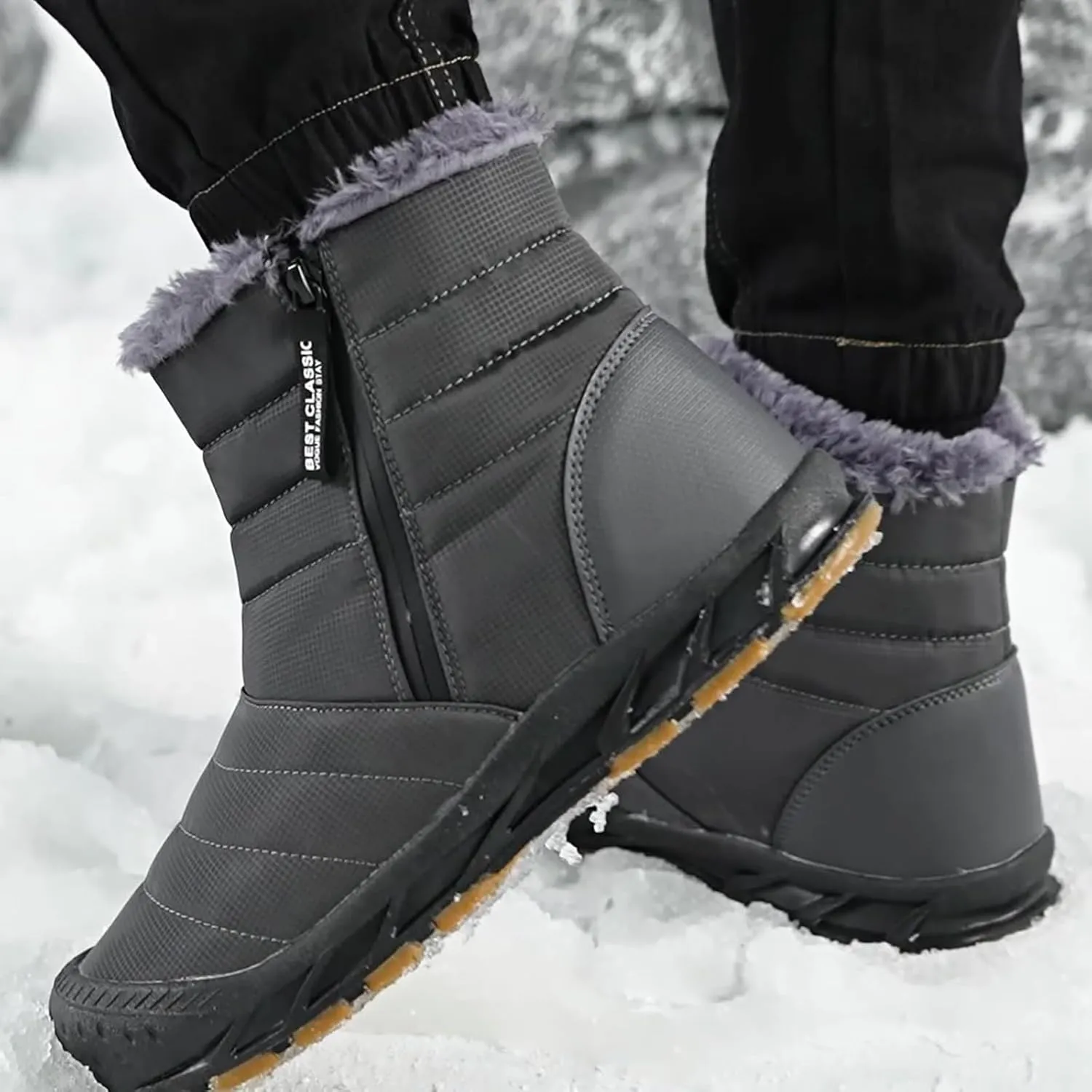 peqiut Womens Snow Boots Winter Snow Shoes Non Slip Leisure Ankle Boots Walking Sports Booties with Arch Support Comfort