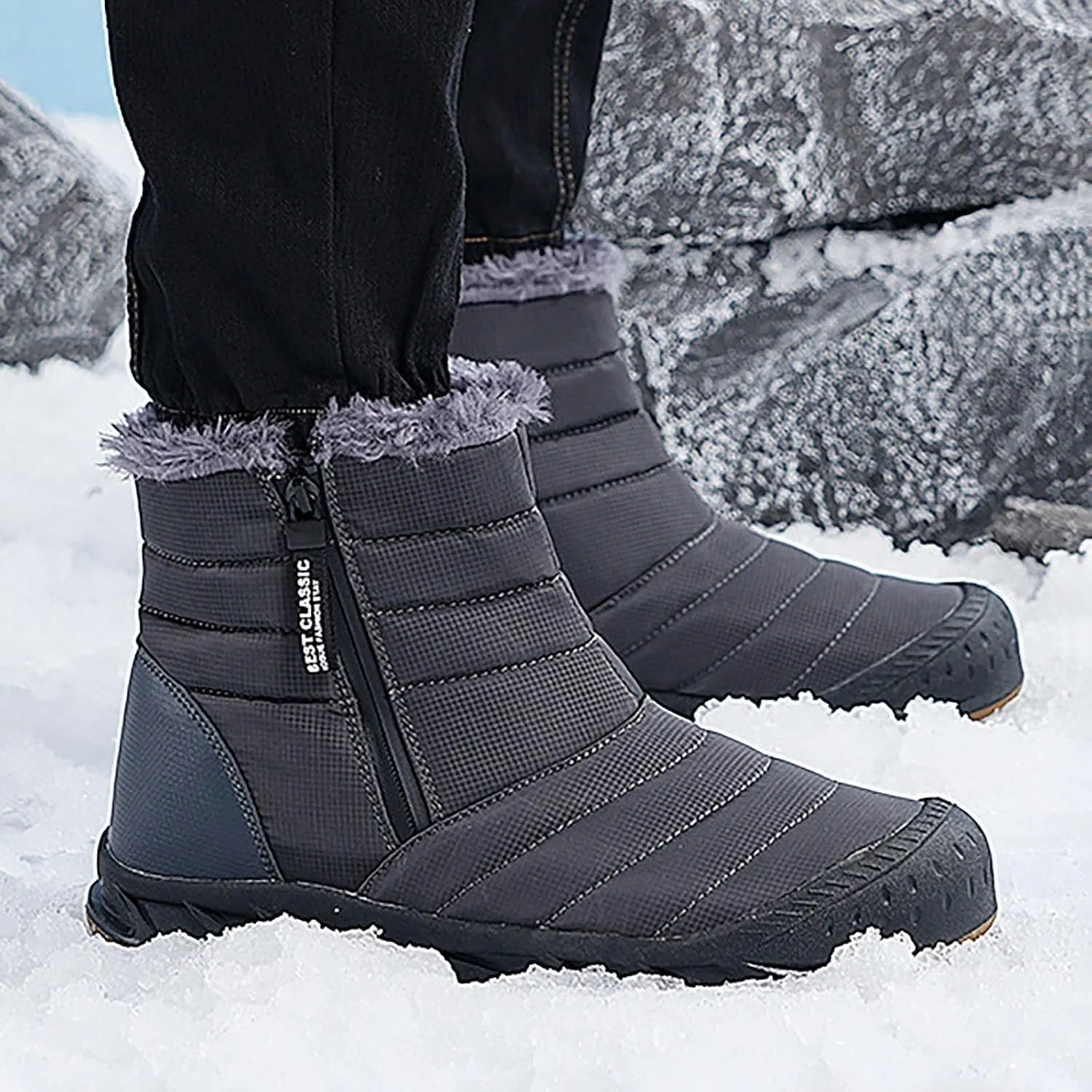 peqiut Womens Snow Boots Winter Snow Shoes Non Slip Leisure Ankle Boots Walking Sports Booties with Arch Support Comfort