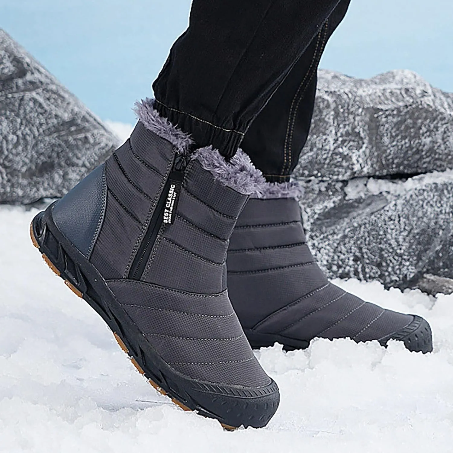 peqiut Womens Snow Boots Winter Snow Shoes Non Slip Leisure Ankle Boots Walking Sports Booties with Arch Support Comfort