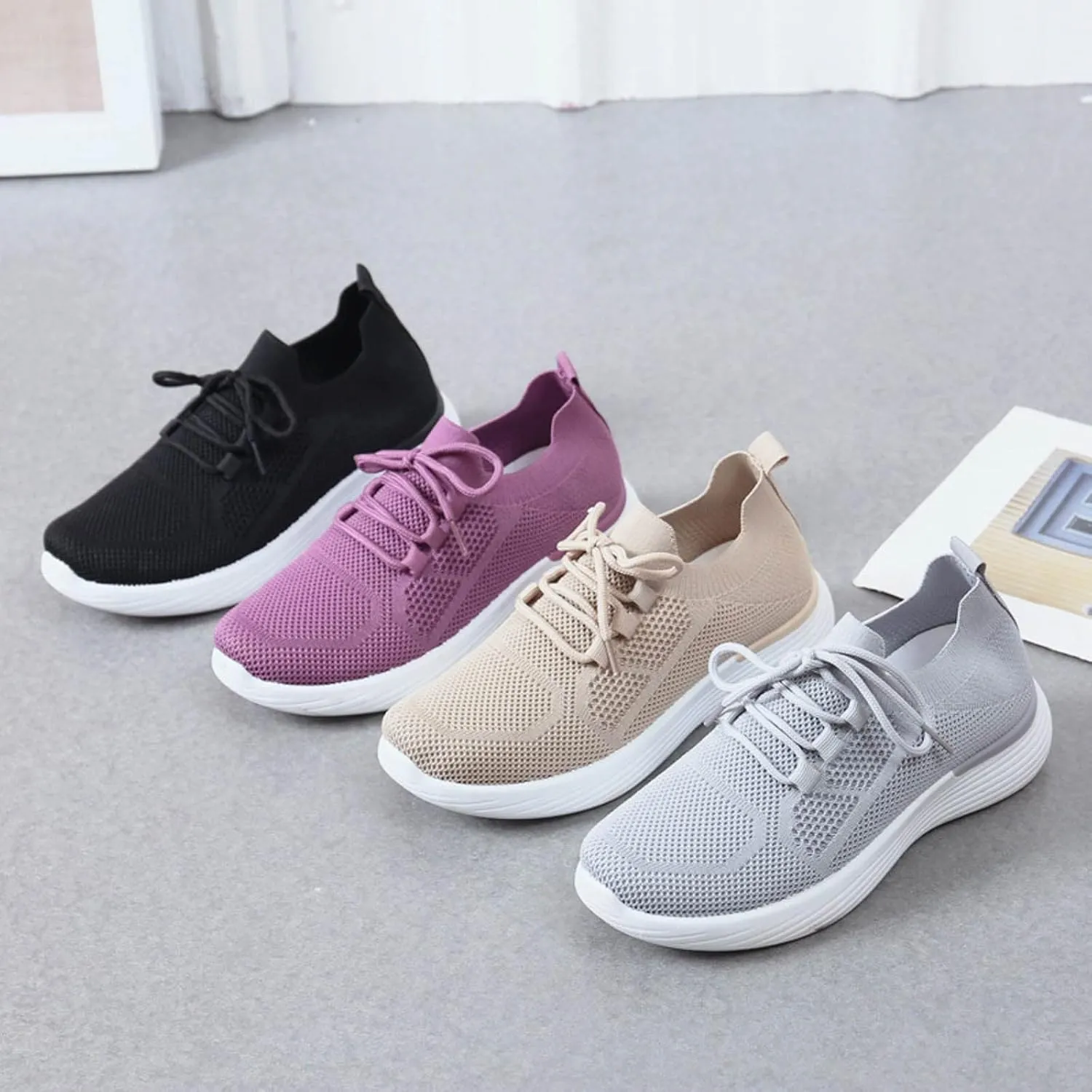 Platform Sneakers for Women Wide Zapatillas Elegantes De Tacon para Mujer Blancas Women's Running Shoes Size 8 Chunky Sneakers for Women 2023 Black Slip On White Sneakers Women Fashion