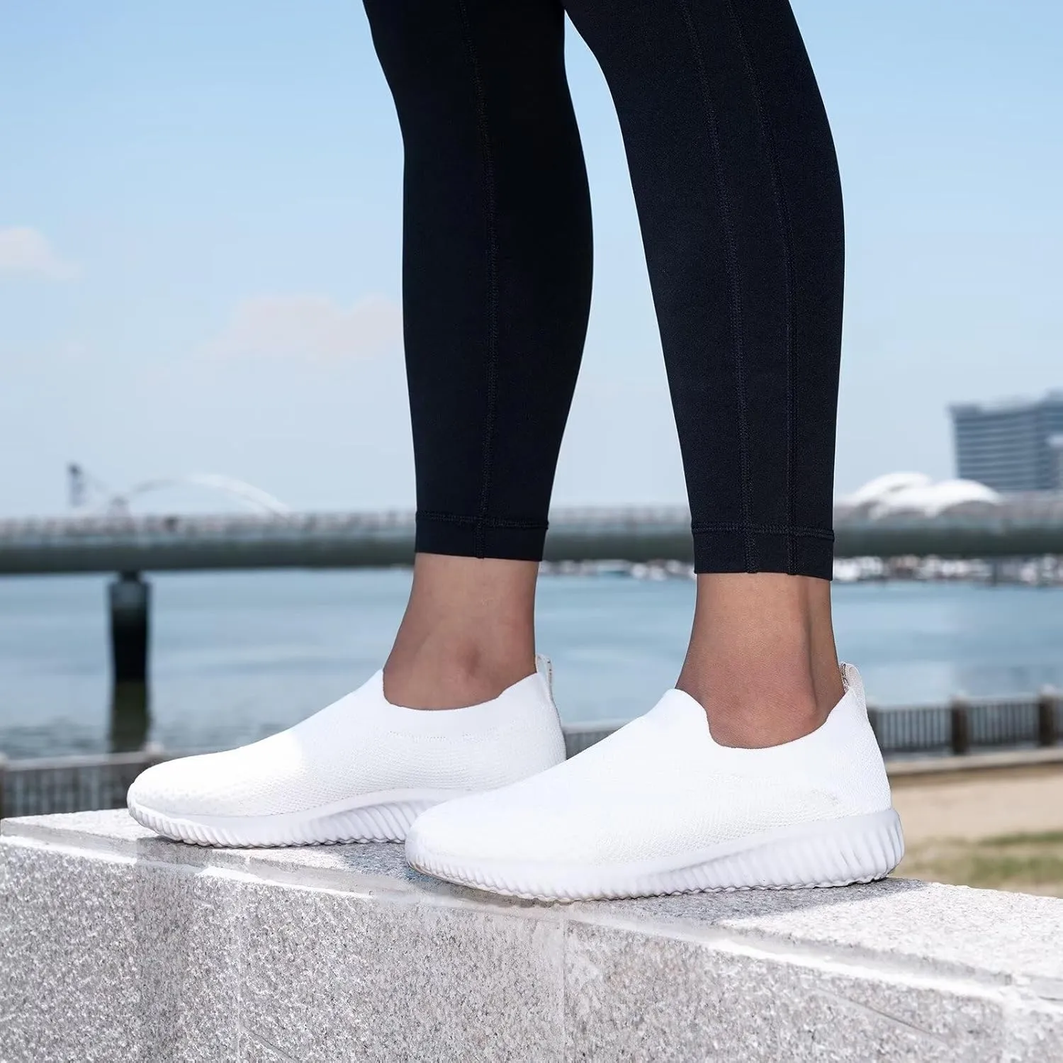 poemlady Slip On Walking Tennis Shoes Casual Running Workout Sneakers Wide