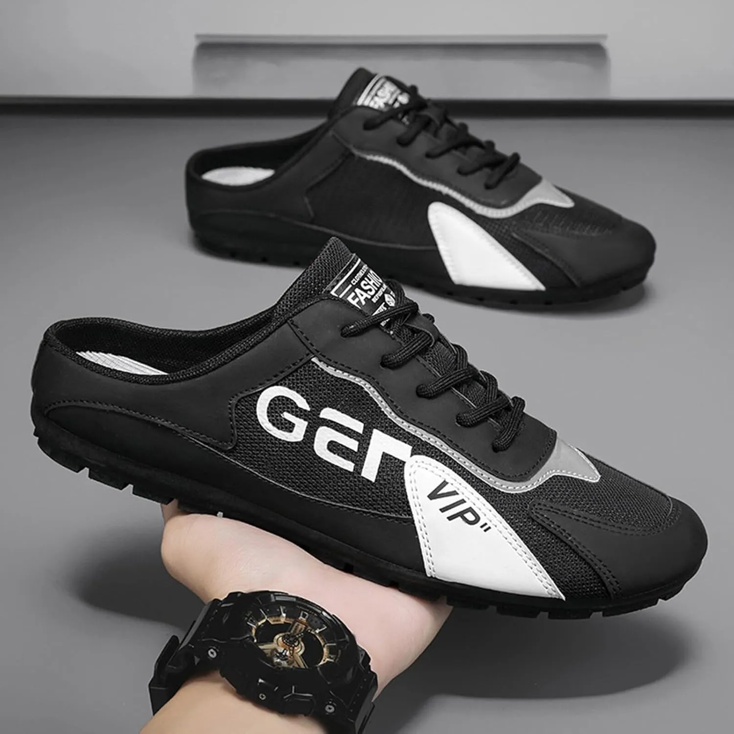 Running Shoes for Men Sports Fashion Simple Running Traveling Breathable Slip On Loafers