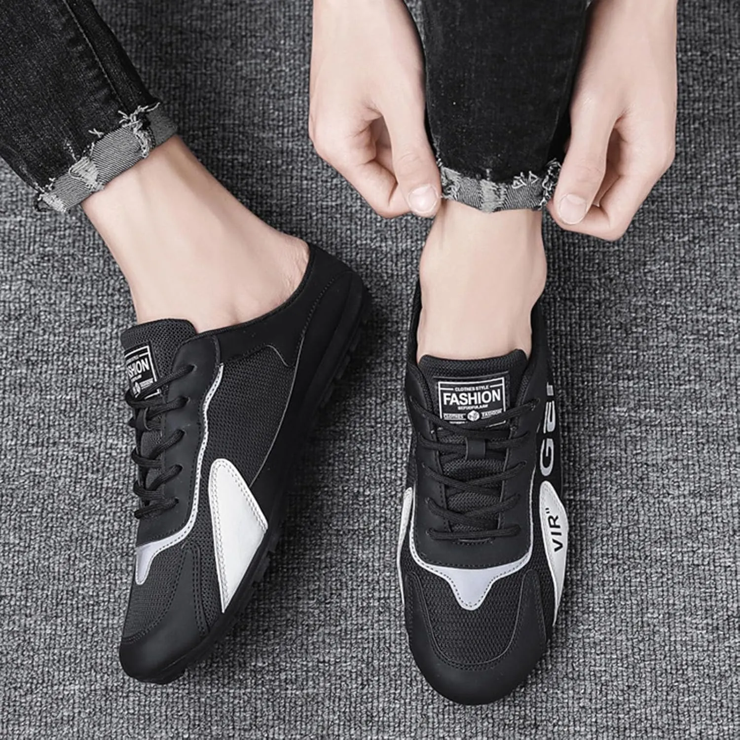 Running Shoes for Men Sports Fashion Simple Running Traveling Breathable Slip On Loafers