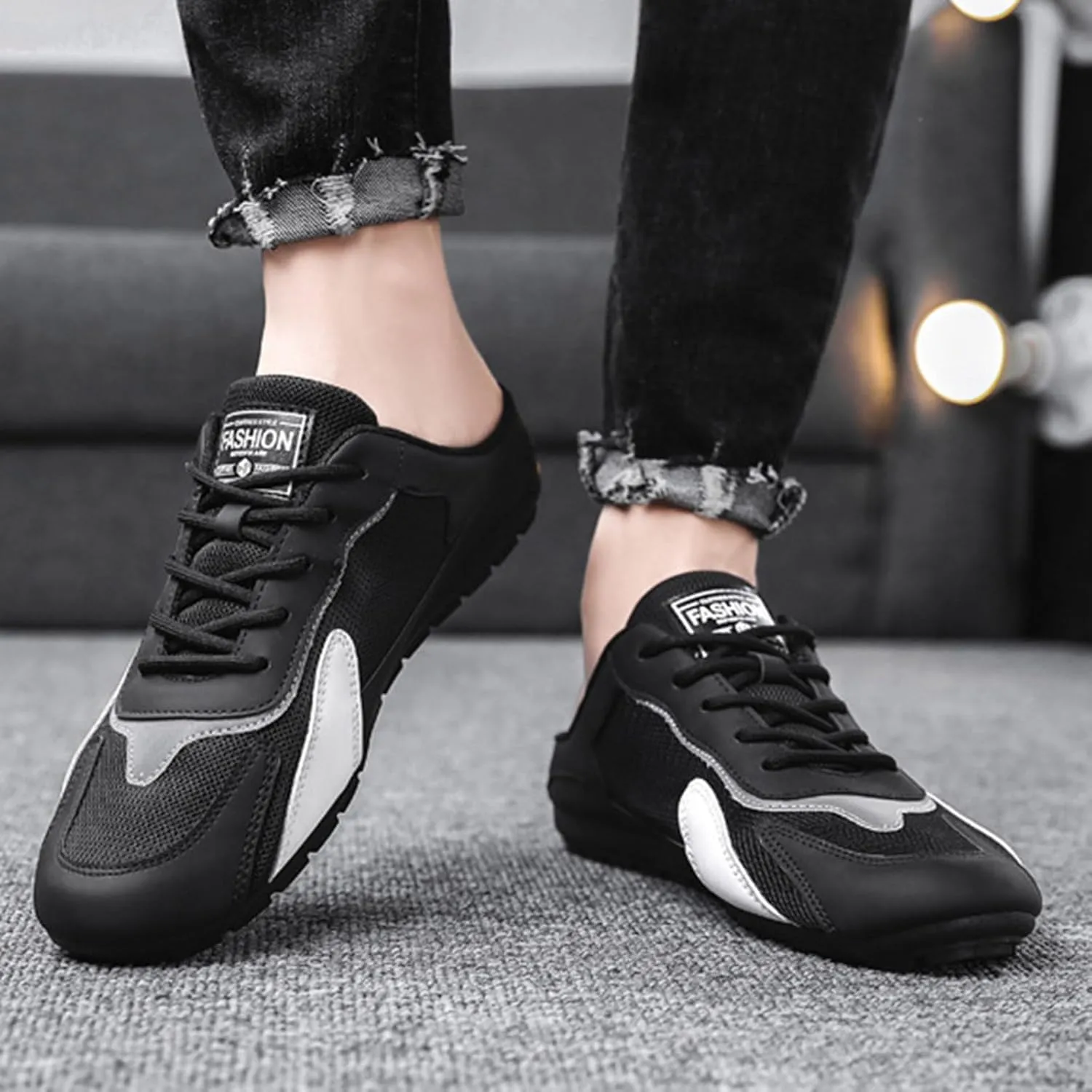 Running Shoes for Men Sports Fashion Simple Running Traveling Breathable Slip On Loafers