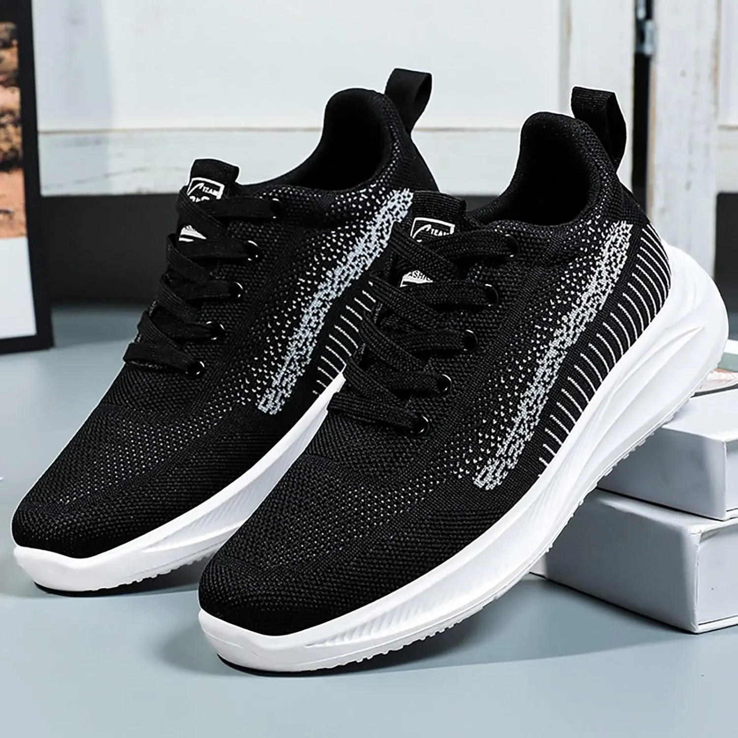 Running Shoes for Women Wide Fit Black Walking Shoes Women Arch Support White Canvas Shoes Women Wide Womens Tennis Shoes 7.5 Lace Up Women's Casual Everyday Shoes Comfortable
