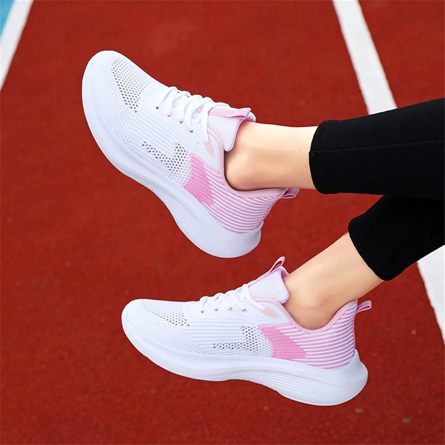 SBGMoSJ Running Shoes for Women Slip On Nurse Shoes for Women Gym Shoes for Women Workout Wide Feet Extra Wide White Sneakers for Women Leather Walking Shoes Plantar Fasciitis for Women