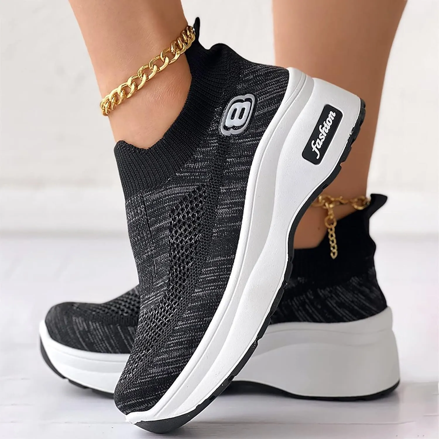 SBGMoSJ Sneakers for Women Size 8 Wide Width Womens Running Shoes Size 11.5 Wide Womens Slip On Tennis Shoes Size 7 Business Casual Sneakers Women Comfy Flats Shoes Women Dressy Cute