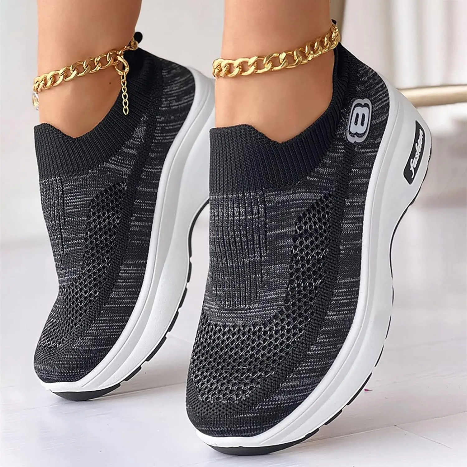 SBGMoSJ Sneakers for Women Size 8 Wide Width Womens Running Shoes Size 11.5 Wide Womens Slip On Tennis Shoes Size 7 Business Casual Sneakers Women Comfy Flats Shoes Women Dressy Cute