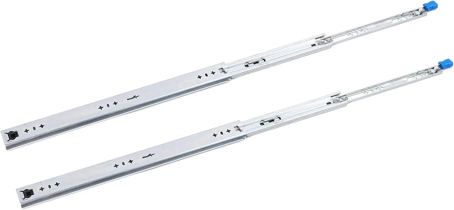 Self Locking Slide Rail, 2PCS Detachable Type 3 Fold Full Extension Heavy Duty Drawer Slides for RV Truck Vending Machine