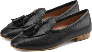 SHODENSE Women Low Chunky Heel Loafer Flats Suede Tassel Slip On Penny Loafers Round Closed Toe Block Heels Flat Shoes Comfortable Pointed Toe Ballet Flats Office Work Driver Flats Smoking 4-11 M US