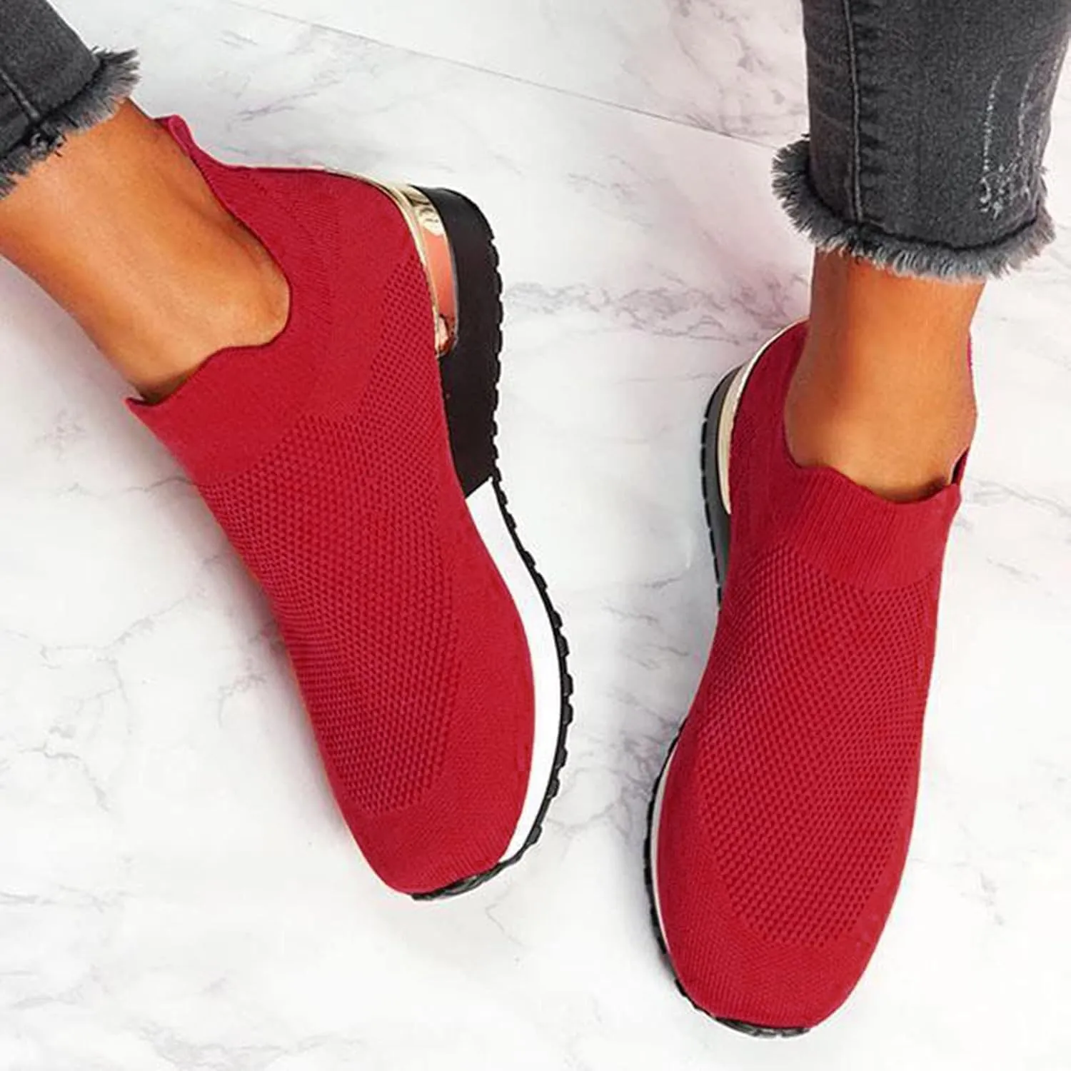 Slip On Casual Shoes Womens White Sneakers Casual Slip On Shoes Women Round Toe Slip On Casual Women Loafers Shoes for Work Womens Walking Sneakers Wide Width