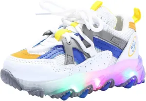 Sneakers for Girls Ventilated Sports Shoes for Boys and Girls LED Light Light Up Running Shoes Soft Soled Light Up Shoes