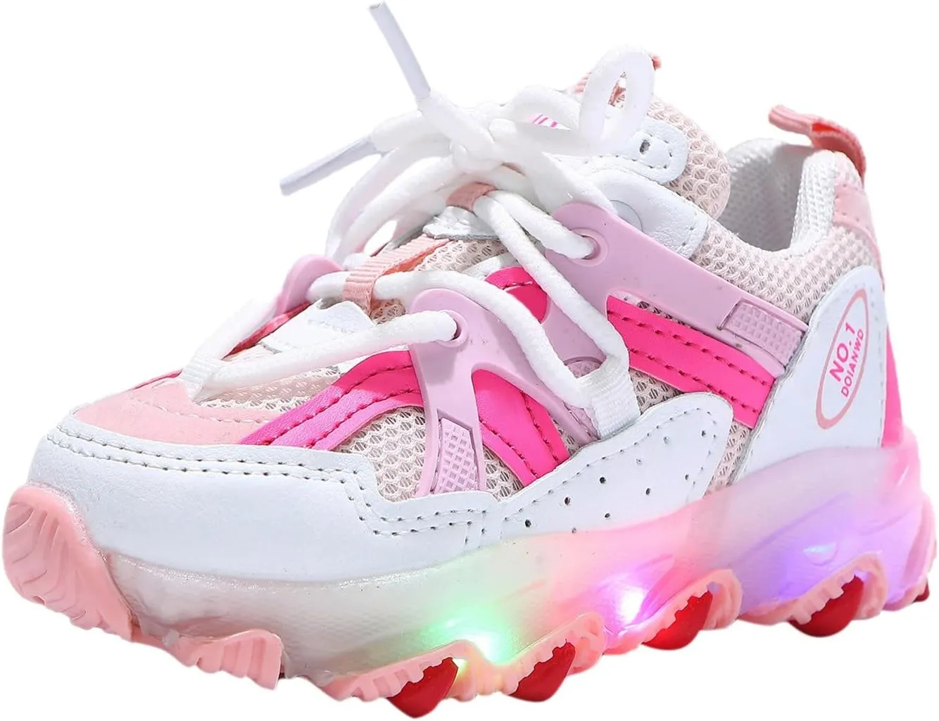 Sneakers for Girls Ventilated Sports Shoes for Boys and Girls LED Light Light Up Running Shoes Soft Soled Light Up Shoes