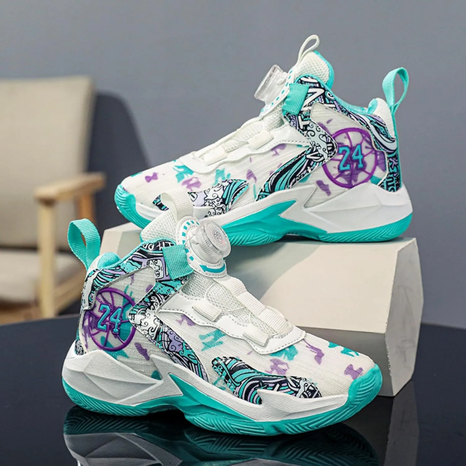 Student Basketball Shoes, Men's Cool Running Shoes, Youth Breathable Mesh Fashion Casual Sneakers