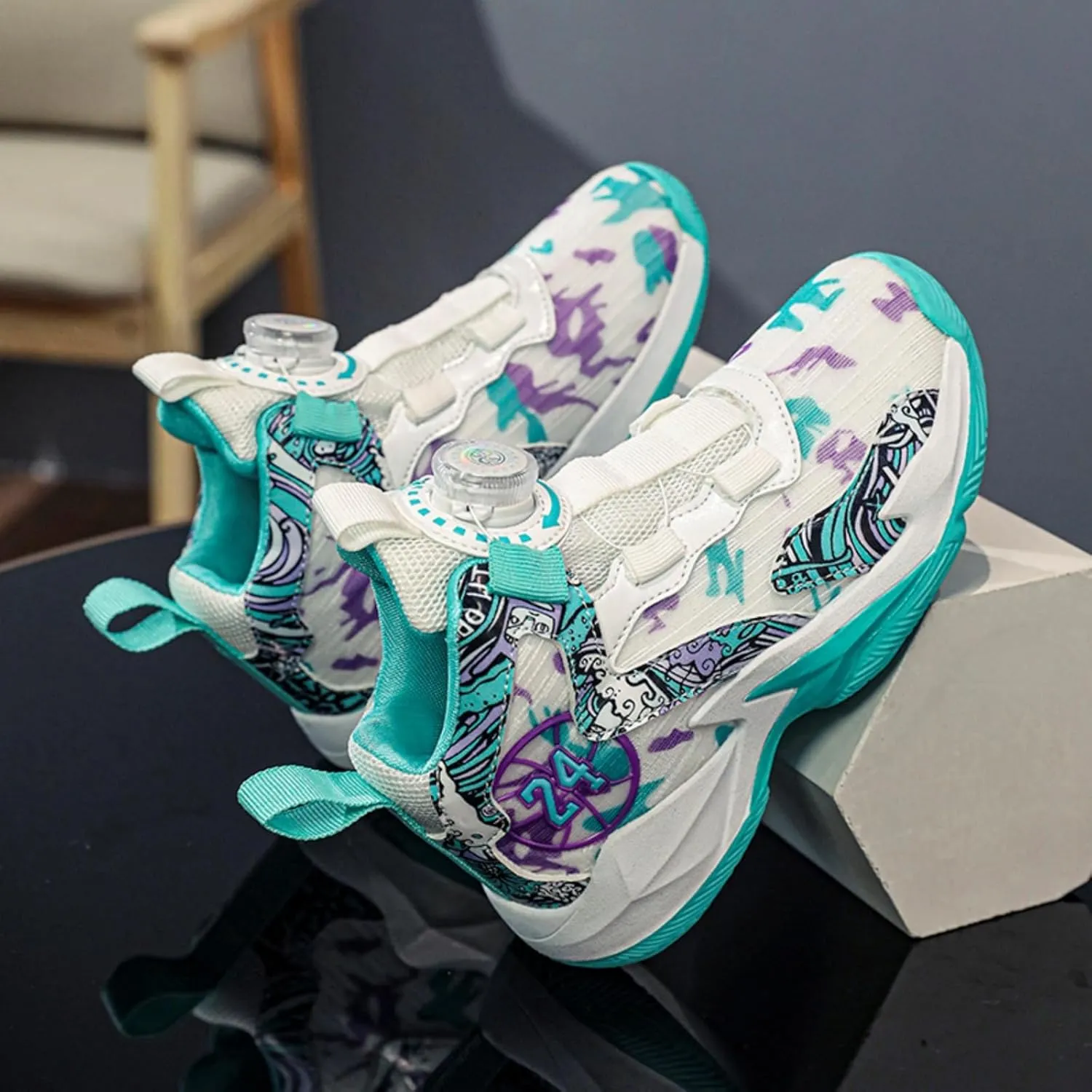 Student Basketball Shoes, Men's Cool Running Shoes, Youth Breathable Mesh Fashion Casual Sneakers