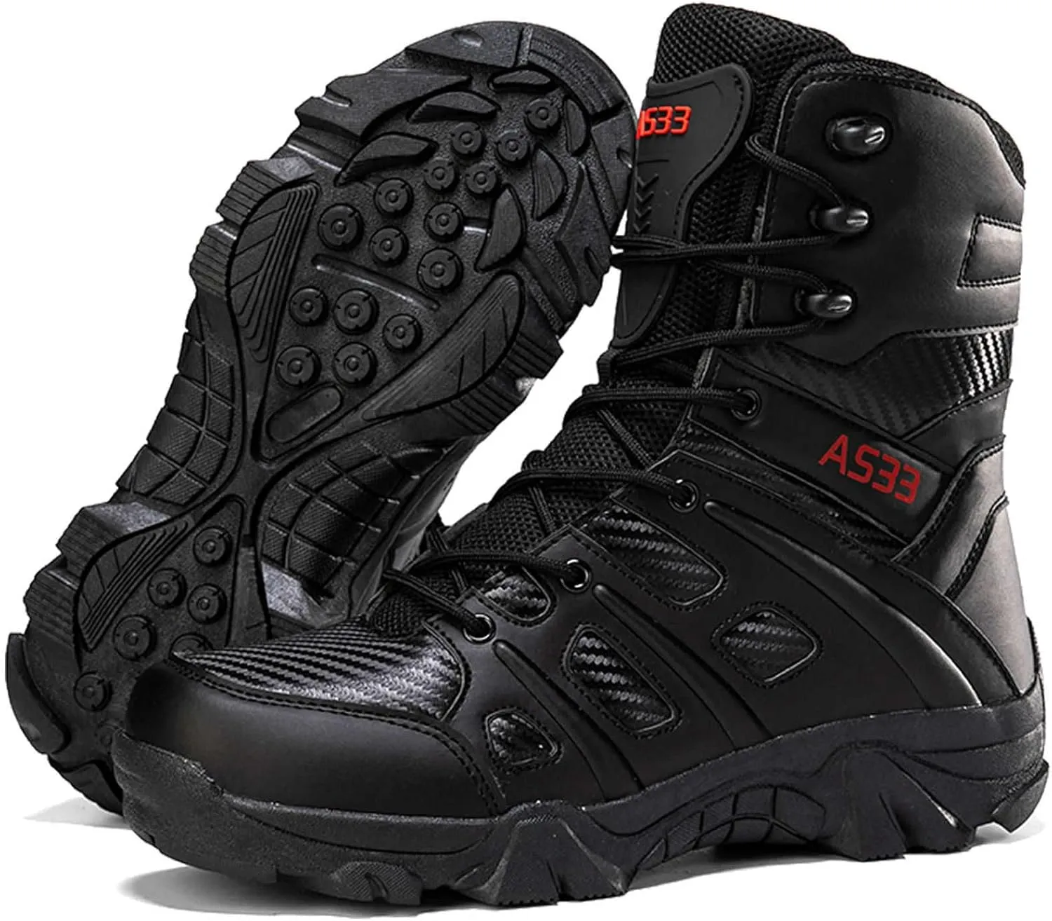 Tactical Boots Men Leather Side Zip Military Lightweight Combat Desert Boots