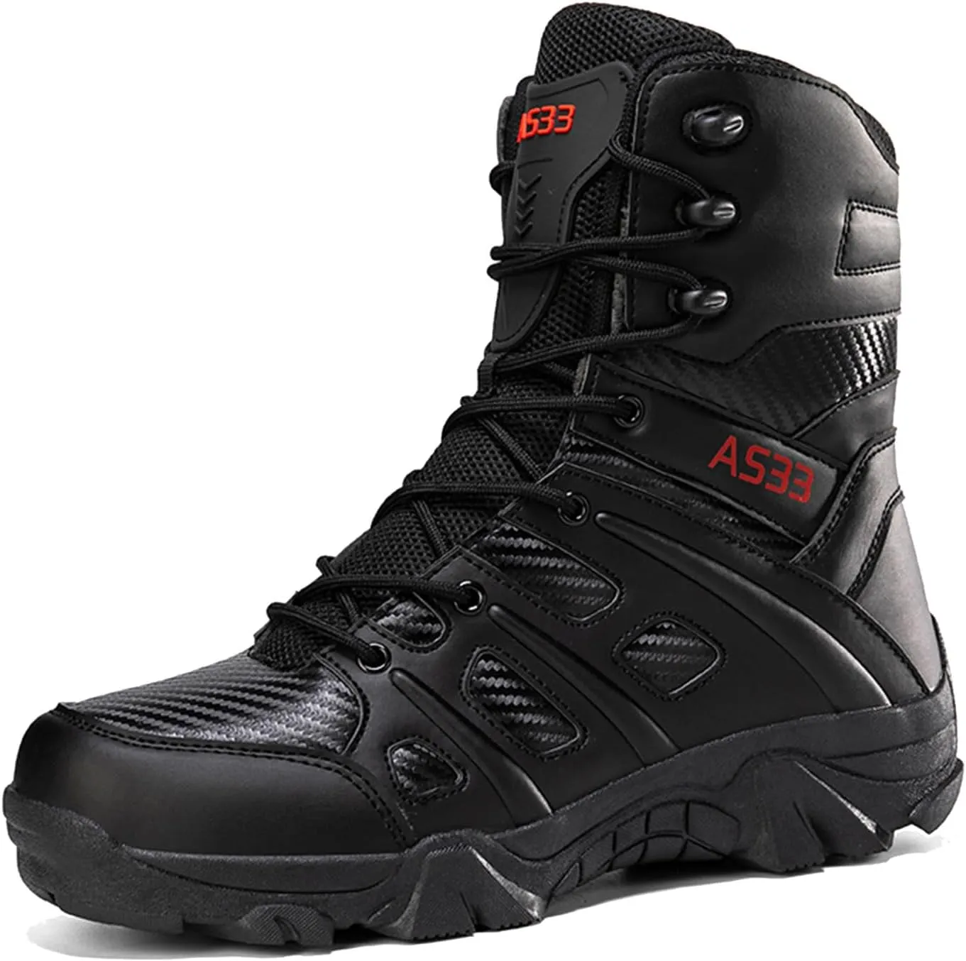 Tactical Boots Men Leather Side Zip Military Lightweight Combat Desert Boots