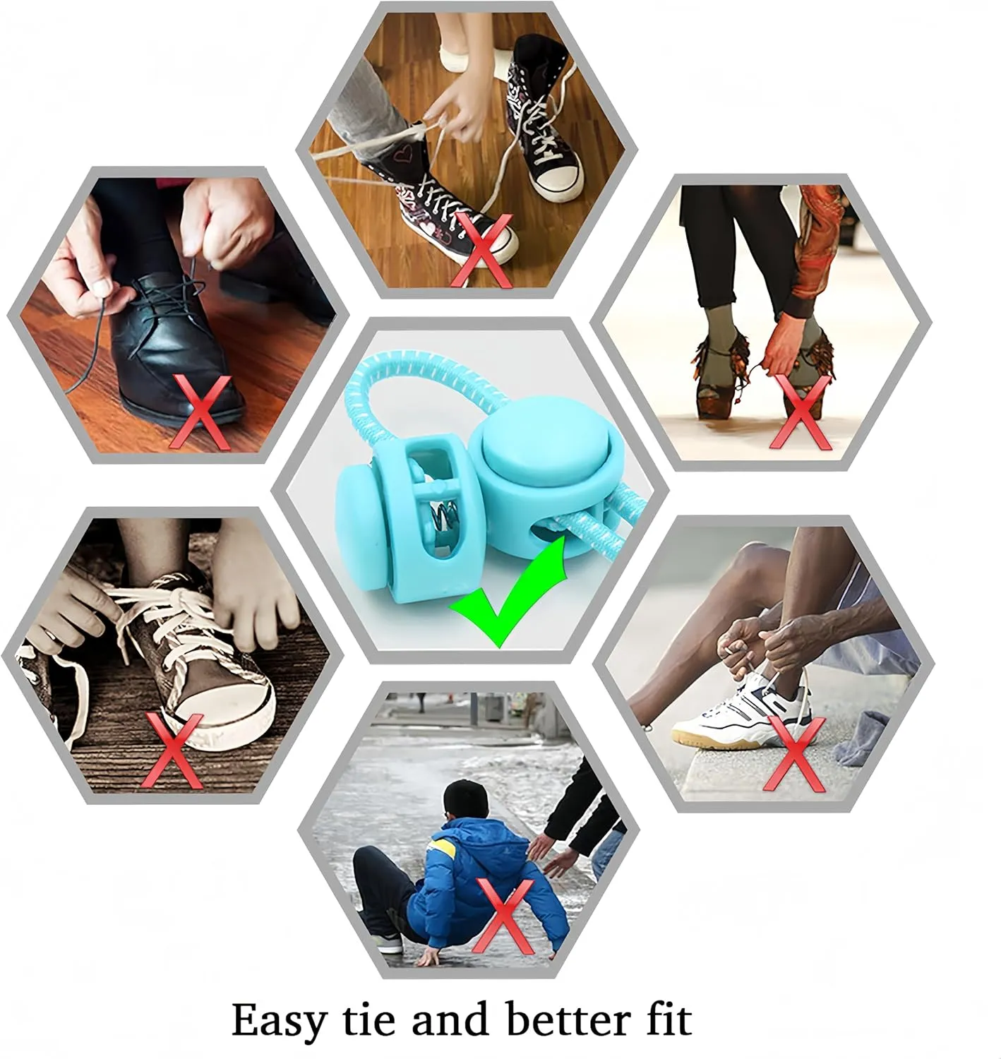 Tieless Elastic No Tie Shoelaces - Heavy Duty Shoe Laces for Kids and Adults, Running, Hiking, Tennis, and Daily Wear