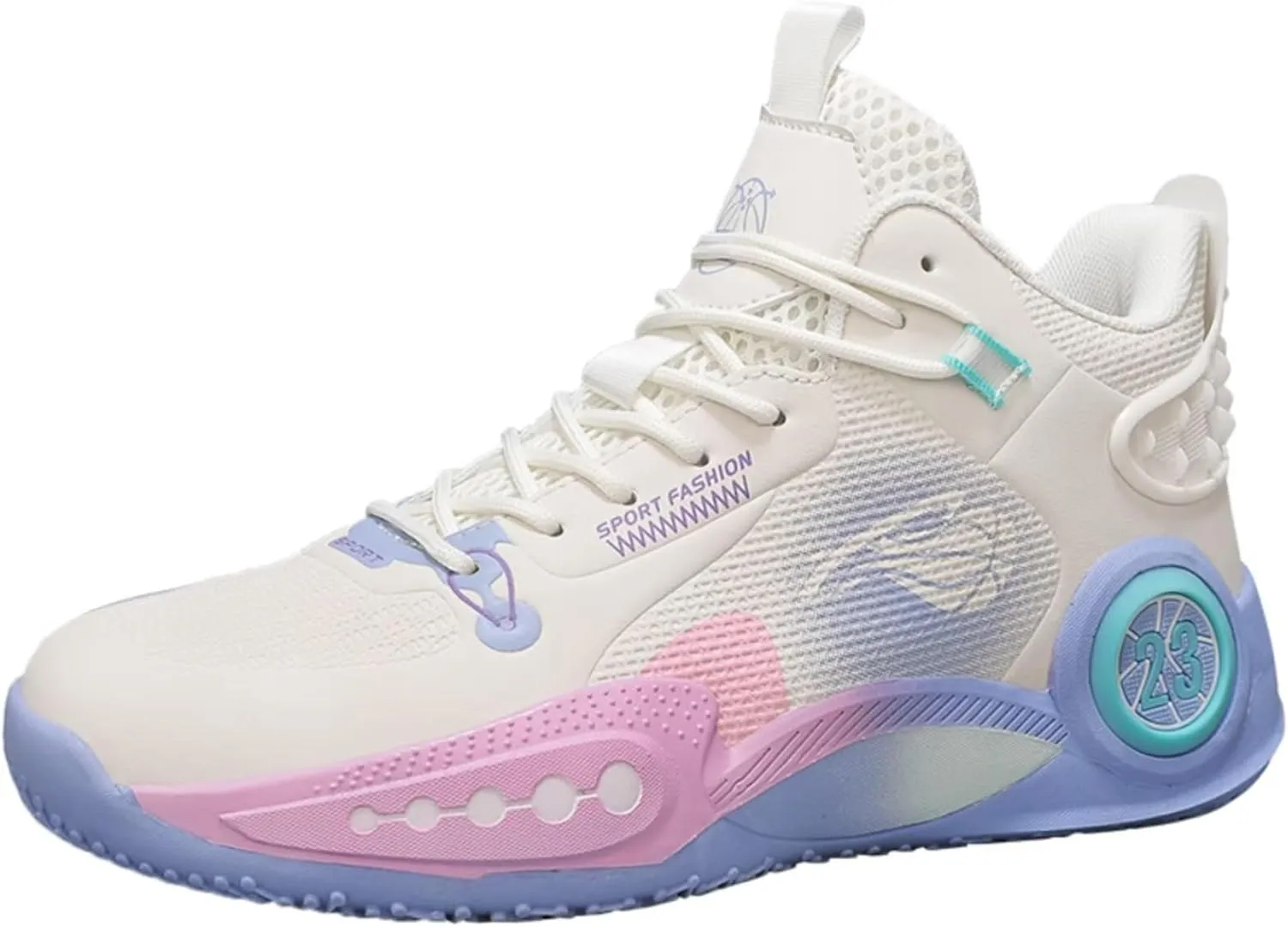 Unisex Basketball Shoes with High Top Straps Anti Slip Wear-Resistant Sports Training Boots