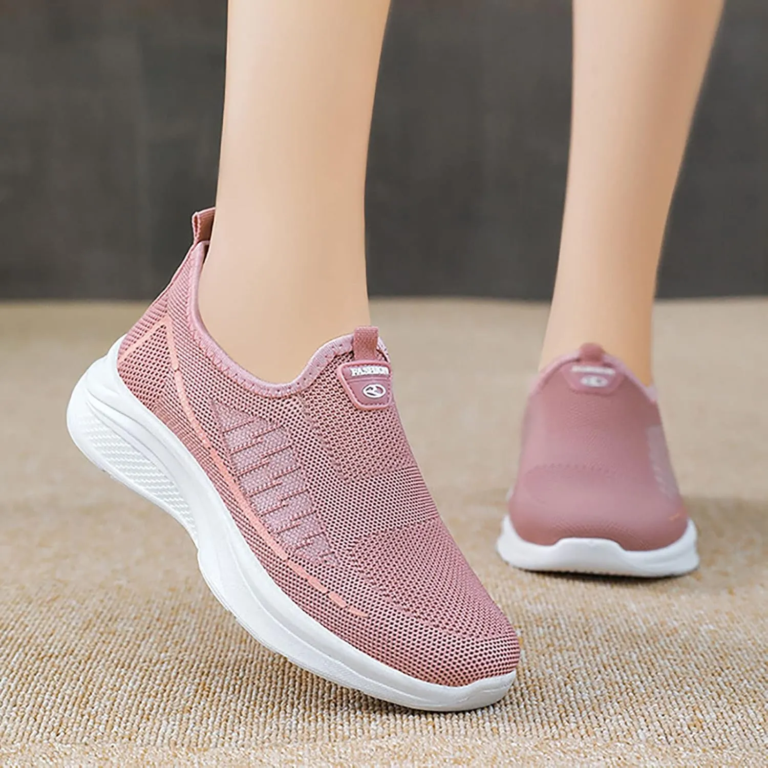 Walking Shoes Women Wide 9.5 Non Slip Arch Support Black Work Shoes for Women White Chunky Tennis Shoes Women Platform Slip On Shoes Women Dressy with Wedge Tenis para Mujeres OrtopéDicos