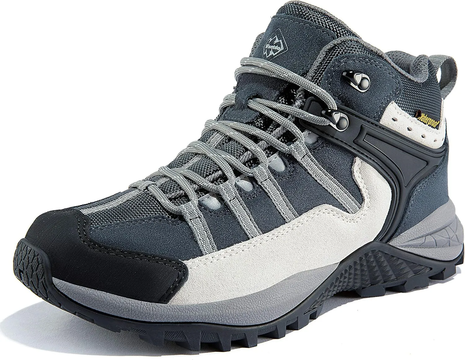 wantdo Men's Winter Waterproof Ankle-High Hiking Boots Lightweight Non-Slip Outdoor Shoes
