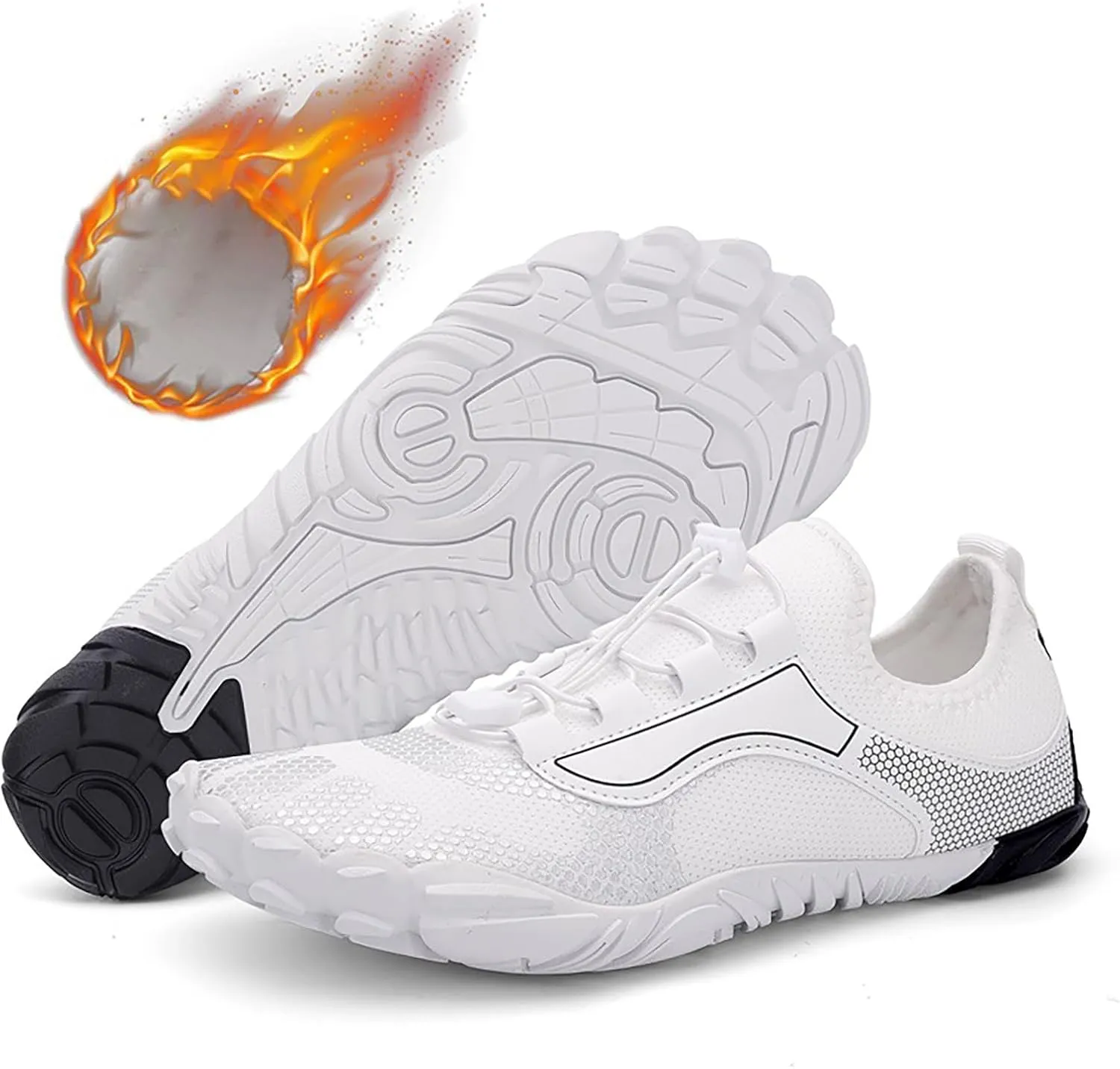 Water Shoes for Women Men Barefoot Breathable Quick-Dry Non Slip Water Swimming Diving Wading Beach Shoes Summer Hiking Breathable Couple Indoor Fitness Yoga Shoe with Comfy Cushioned Thick Sole