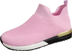 Wedge Sneakers for Women White White Slip On Sneakers for Women Memory Foam White Chunky Tennis Shoes Women Platform Gym Shoes for Women Workout Ankle Support Women Orthopedic Sneakers Wide