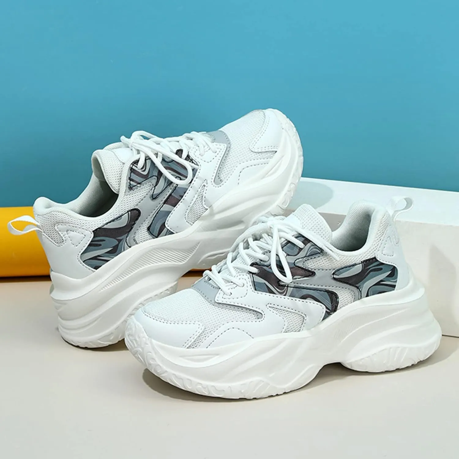 White Sneakers for Women Comfortable Black Chunky Sneakers for Women 2023 Nurse Shoes for Women Comfortable White Lace Up Wedges Sneakers for Women Zapatillas OrtopéDicas Para Mujer De Vestir