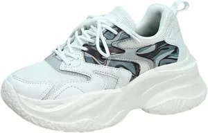 White Sneakers for Women Comfortable Black Chunky Sneakers for Women 2023 Nurse Shoes for Women Comfortable White Lace Up Wedges Sneakers for Women Zapatillas OrtopéDicas Para Mujer De Vestir