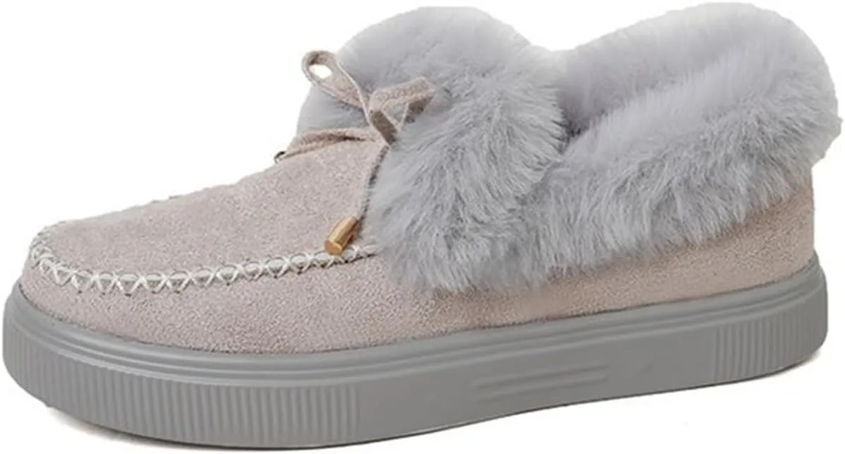 Winter Boots For Women 2024 Fashion Snow Boots Warm Ankle Booties Slip On Outdoor Fur Lined Comfortable Loafers Shoes