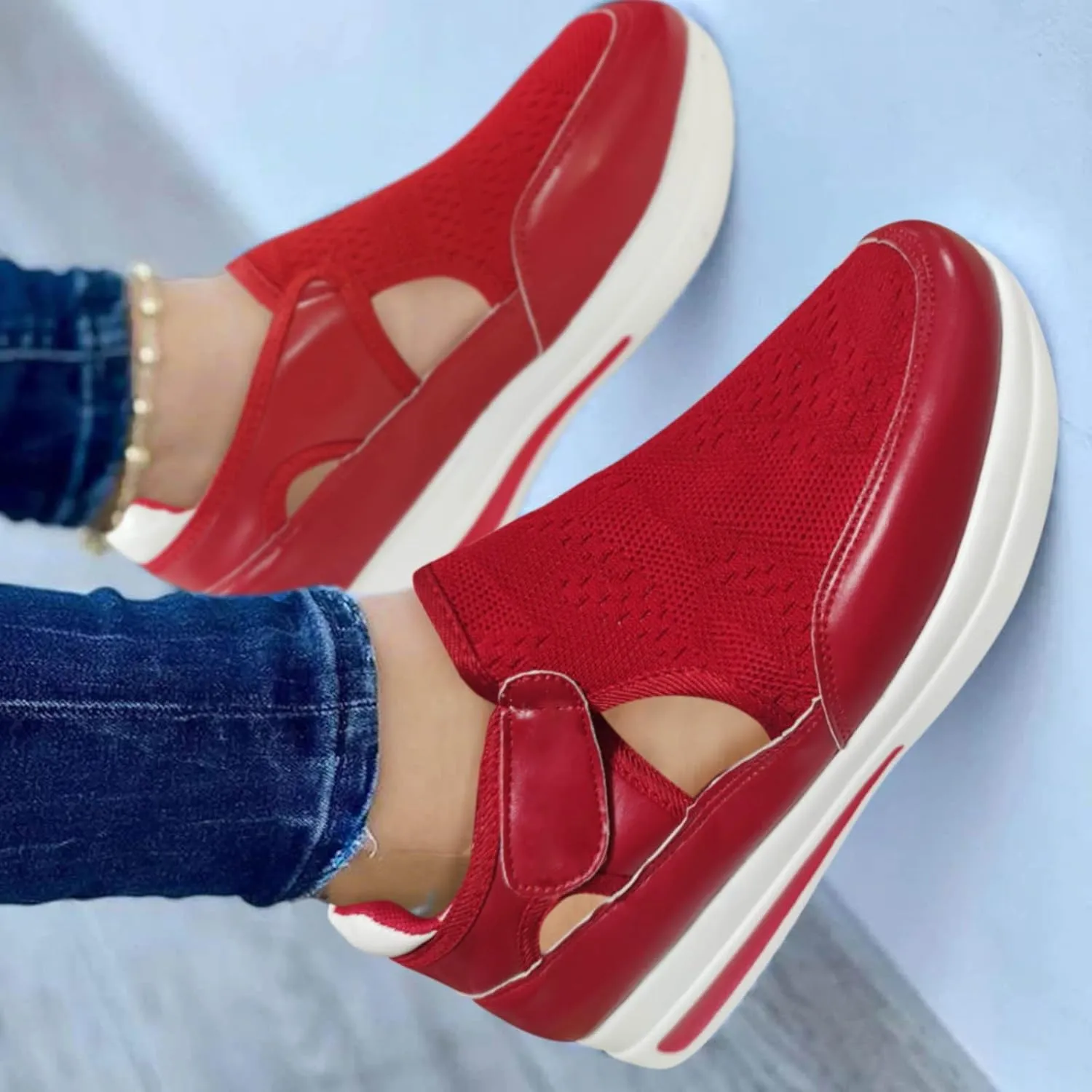 Women Breathable Mesh Slip On Shoes Casual Comfortable Walking Sneakers Lightweight Flats Non Slip Loafers