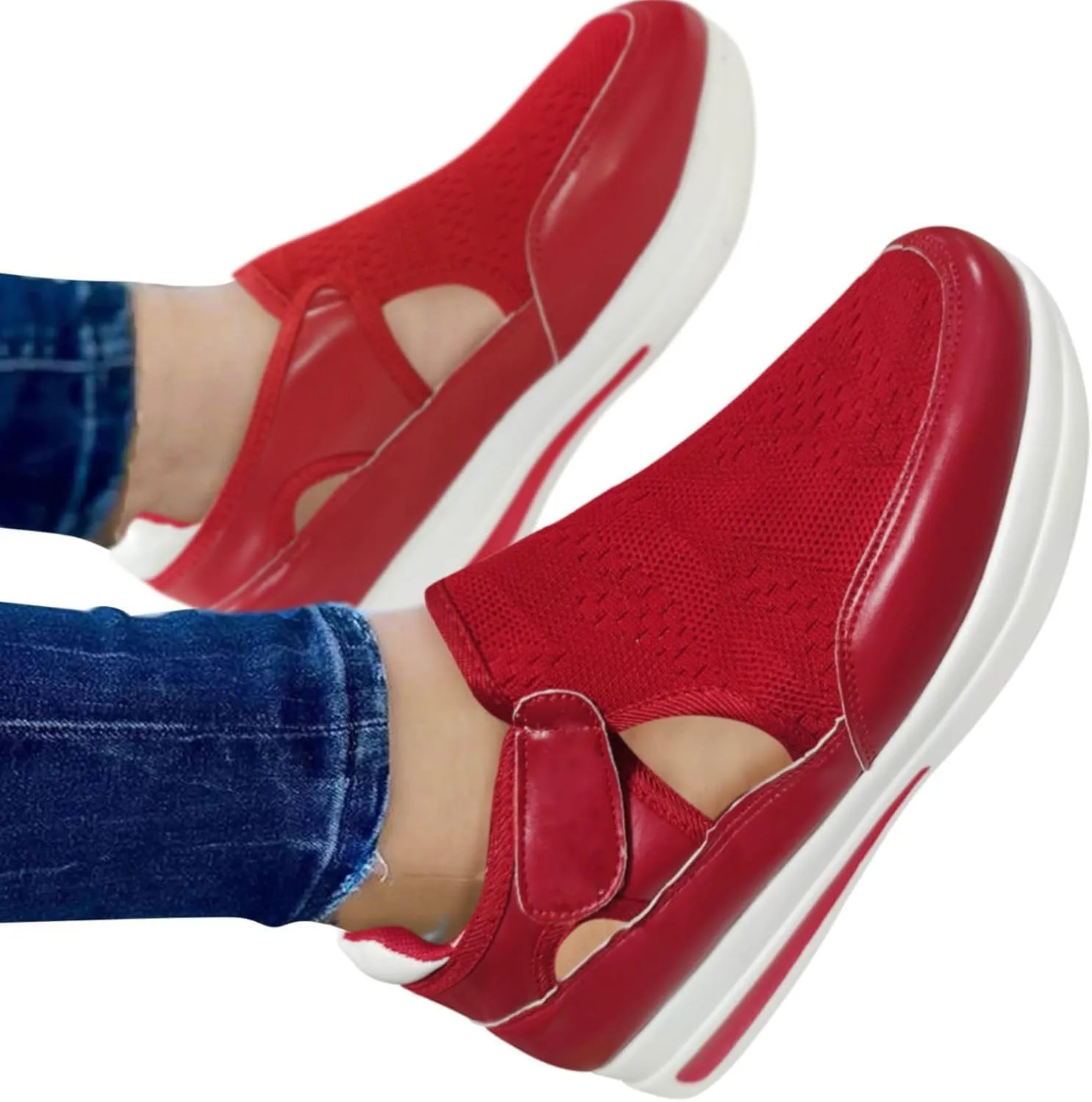 Women Breathable Mesh Slip On Shoes Casual Comfortable Walking Sneakers Lightweight Flats Non Slip Loafers