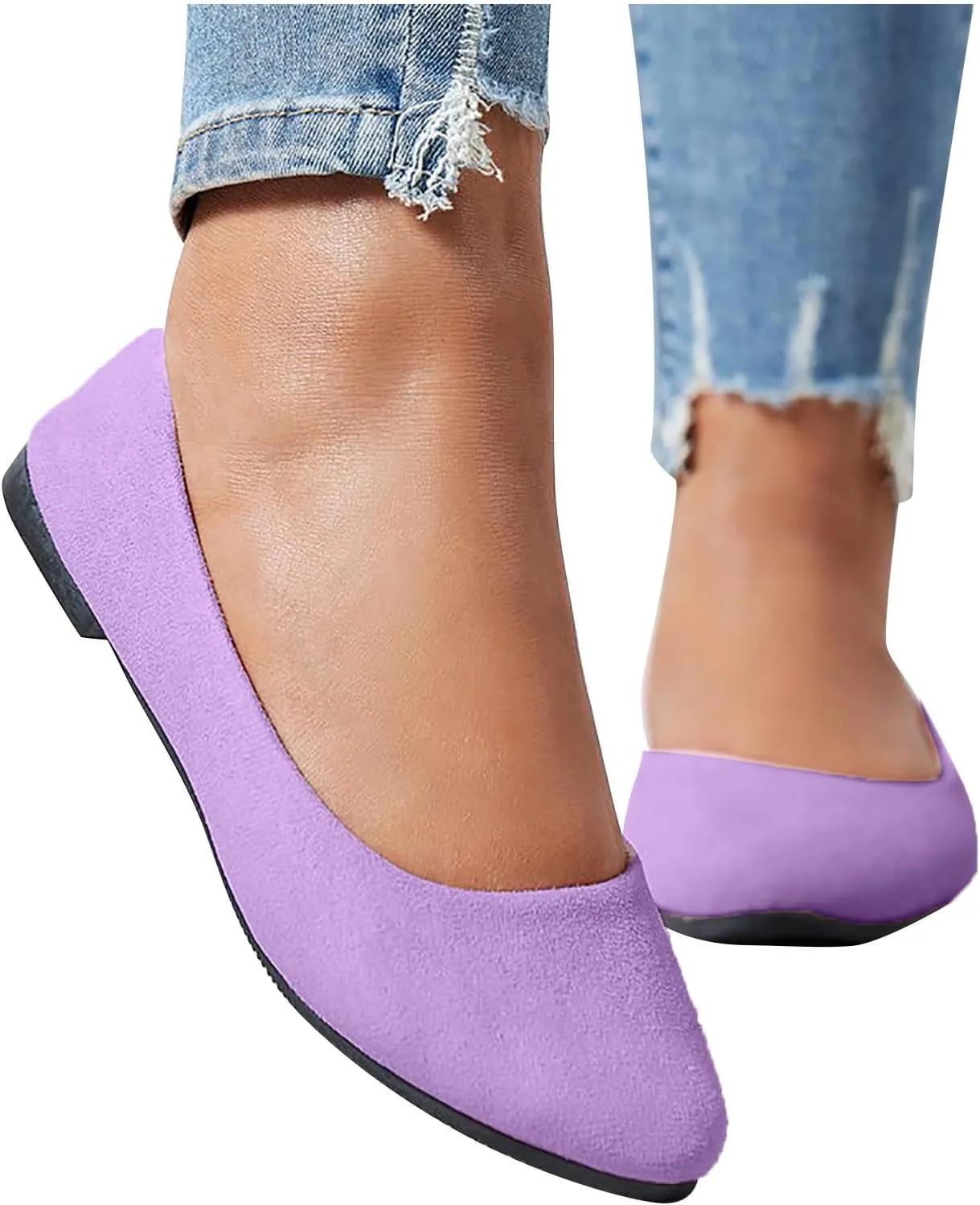 Women Flat Shoes Slip On Comfortable Walking Ballerina Shoes Cute Ballet Flats Ladies Portable Pumps Low Wedge Loafers