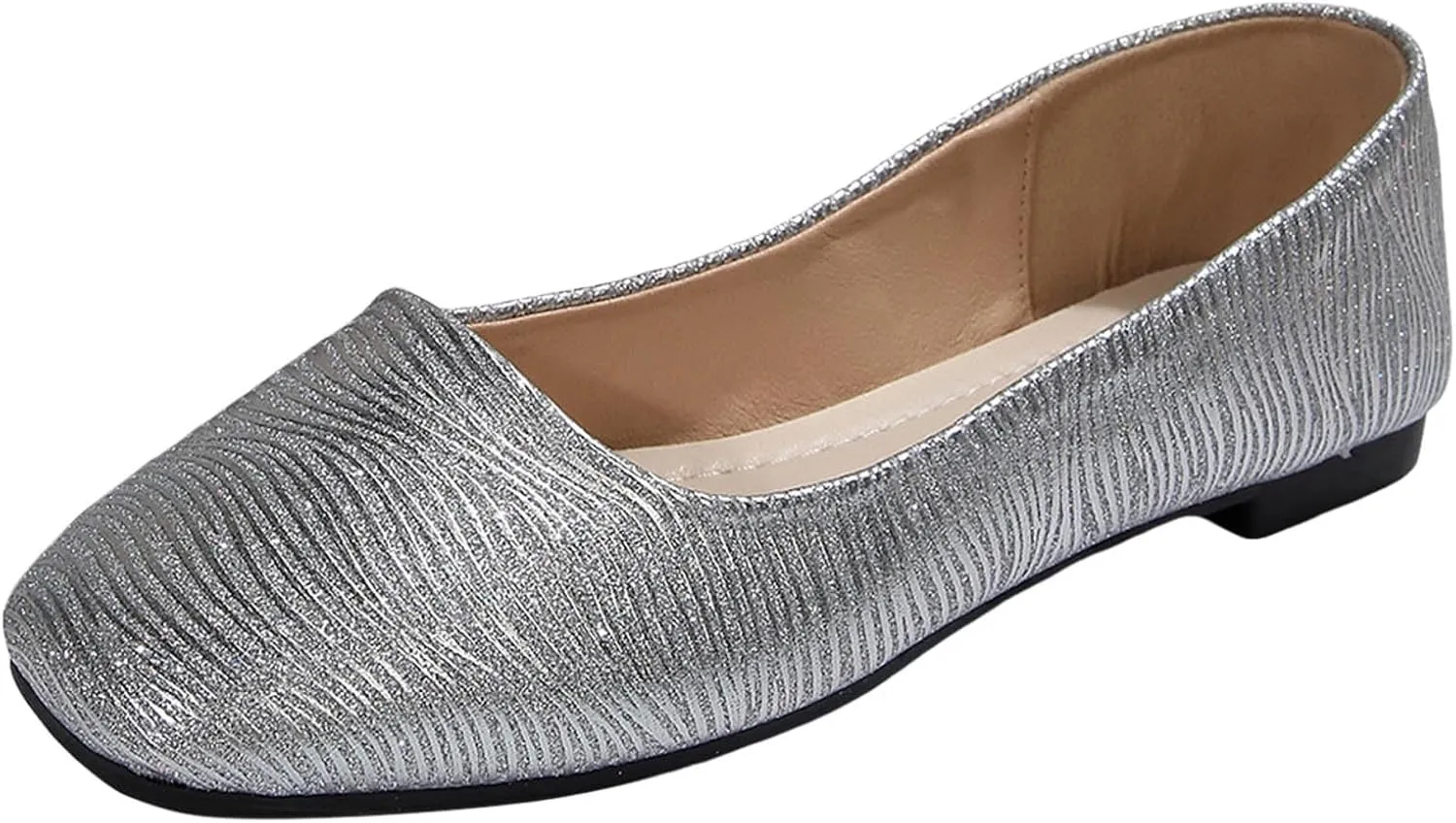 Women Flat Shoes Square Toe Dress Shoes Slip on Ballet Flats