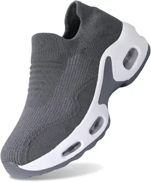 Women Mesh Breathable Wedges Sneaker Ladies Walking Round Toe Casual Shoes Walking Shoes for Women