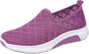 Women Slip On Sneakers Lightweight Walking Shoes Breathable Mesh Casual Comfortable Flats Non Slip Loafers