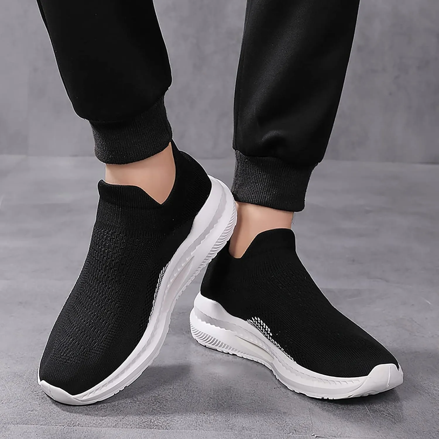 Women Sneakers Black Size 9 Womens Pull On Sneakers Women Slip On Shoes High Top Sneakers for Women Ankle Support Tenis para Caminar De Mujer Comodos