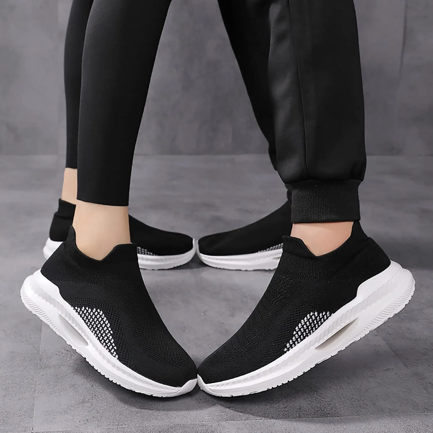 Women Sneakers Black Size 9 Womens Pull On Sneakers Women Slip On Shoes High Top Sneakers for Women Ankle Support Tenis para Caminar De Mujer Comodos