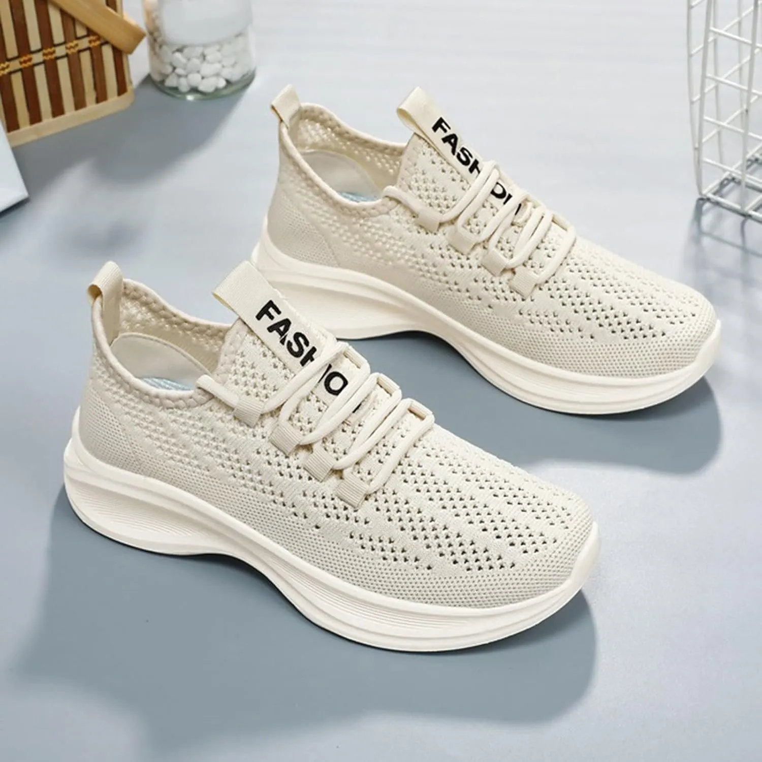 Women's Breathable Mesh Running Flywoven Orthopedic Soft Sole Casual Sports Shoes Summer Shoes Women