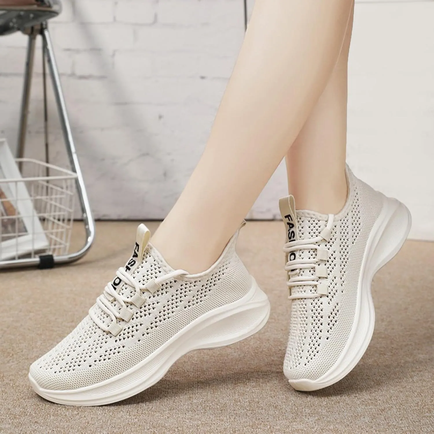 Women's Breathable Mesh Running Flywoven Orthopedic Soft Sole Casual Sports Shoes Summer Shoes Women