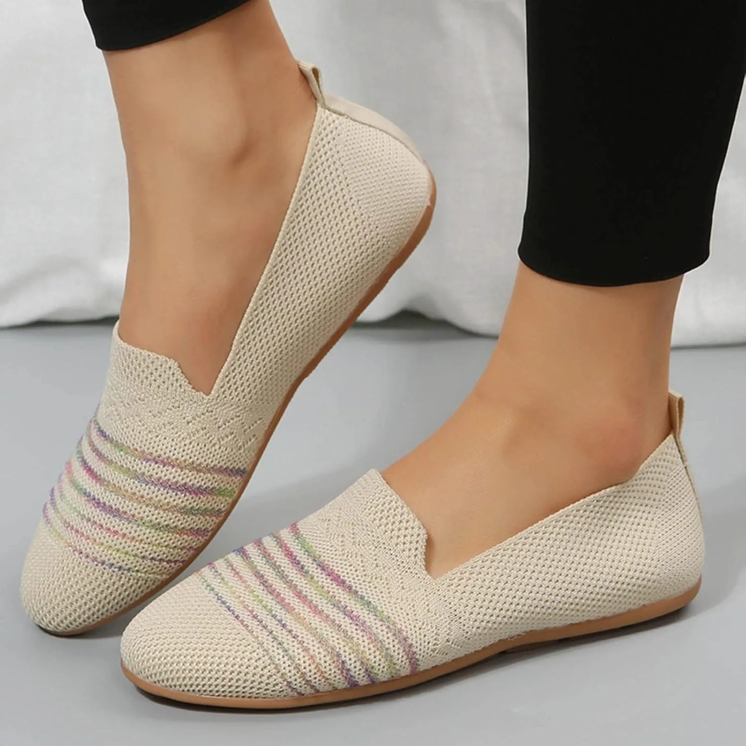 Women's Comfort Walking Boat Shoe Cute Loafer Slip on Ballet Flat Sneakers Classic Casual Walking Shoes