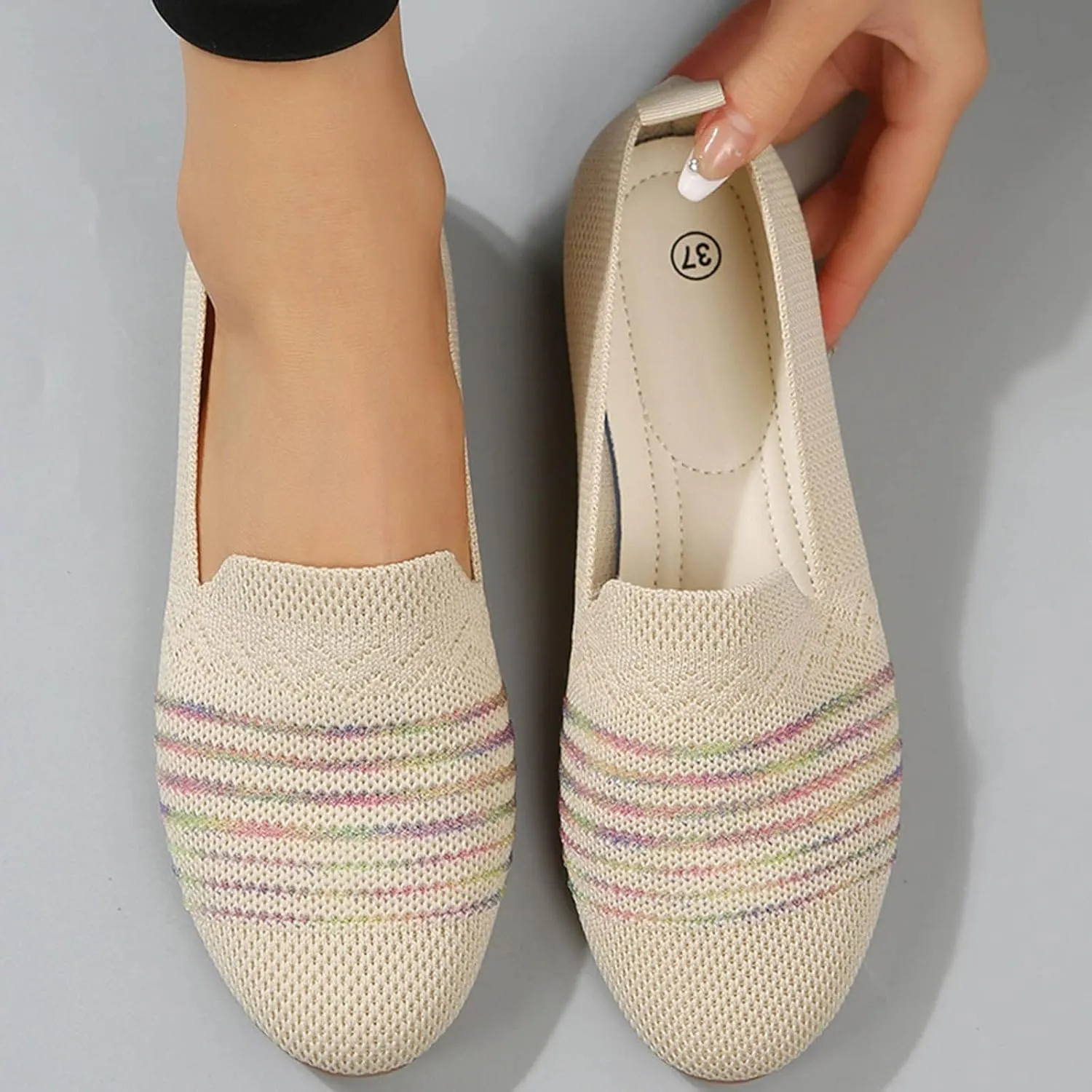Women's Comfort Walking Boat Shoe Cute Loafer Slip on Ballet Flat Sneakers Classic Casual Walking Shoes