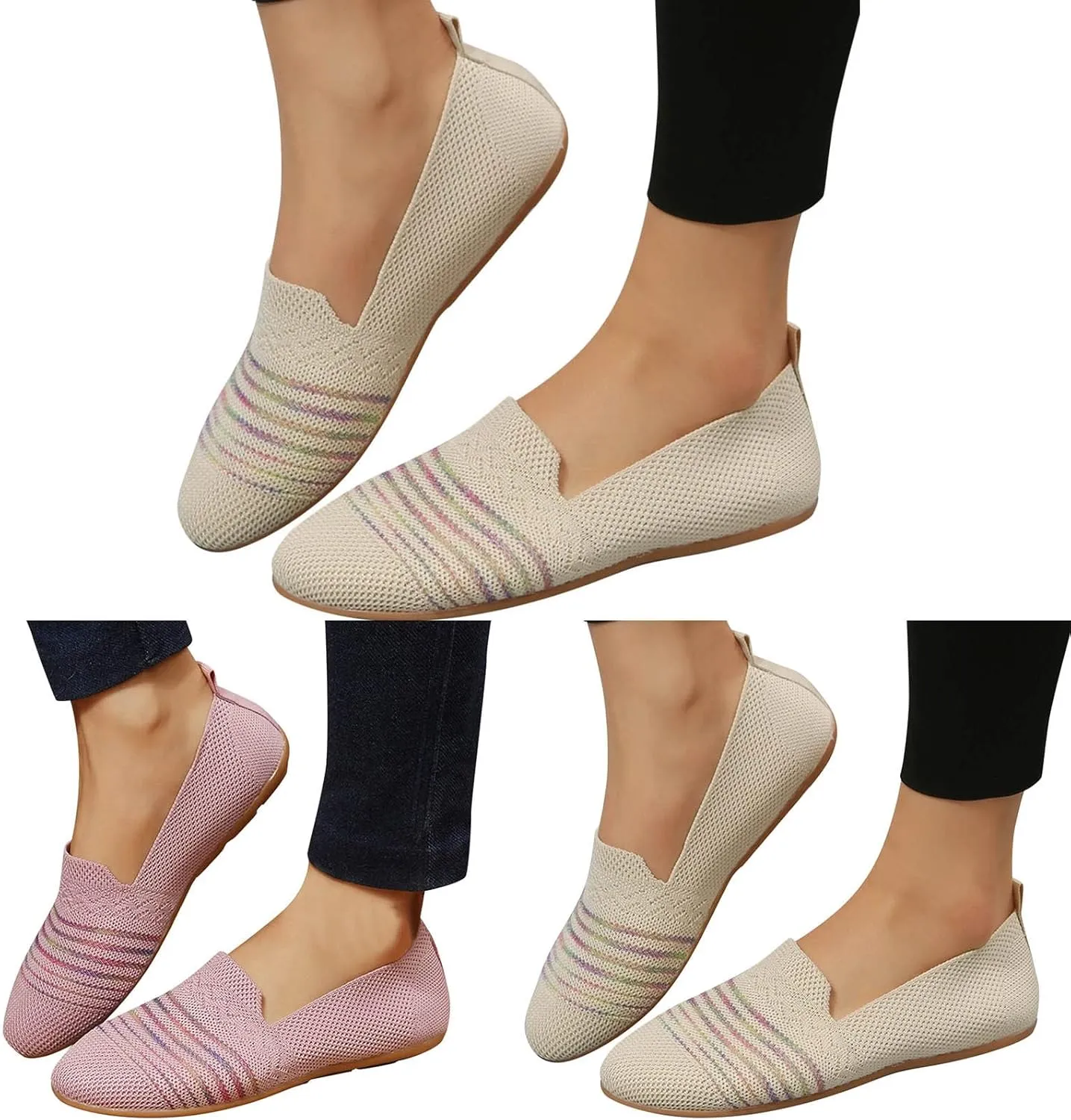 Women's Comfort Walking Boat Shoe Cute Loafer Slip on Ballet Flat Sneakers Classic Casual Walking Shoes