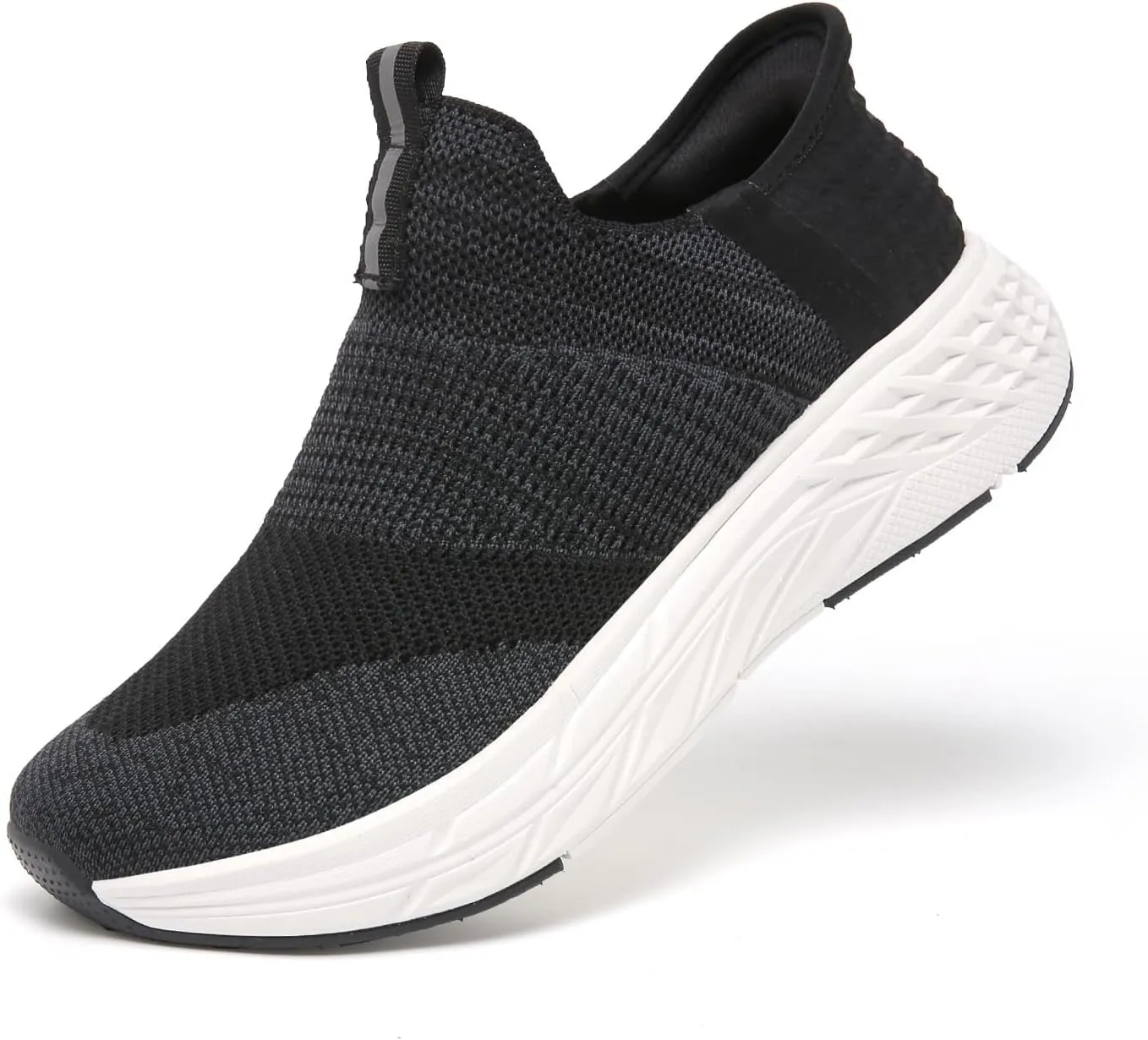 Women's Hands-Free Slip-On Casual Sneakers, Lightweight Arch Fit Walking Shoes, Knit-Comfortable Tennis Running Workout Sneakers for Women
